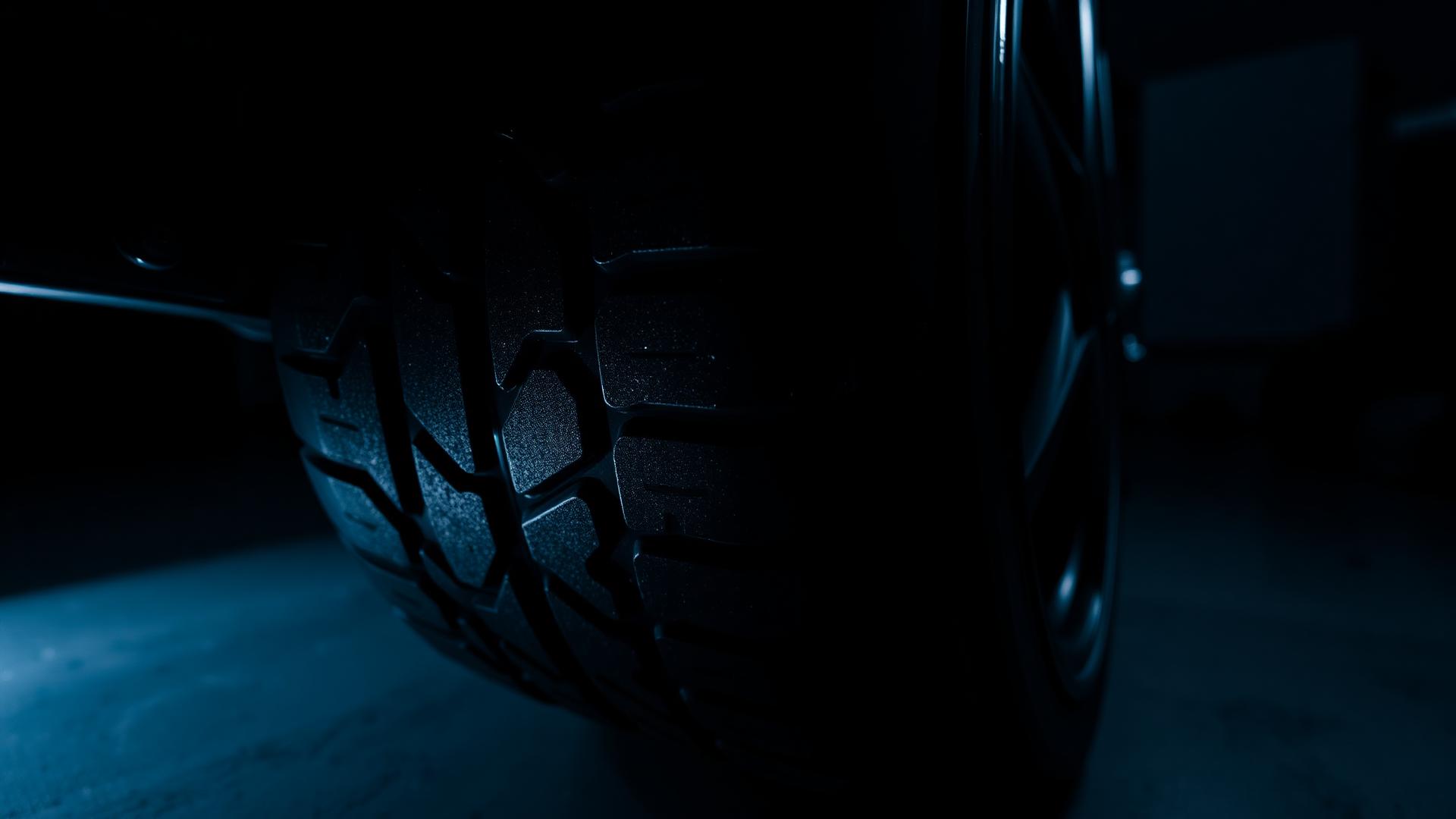 Performance tire tread in workshop